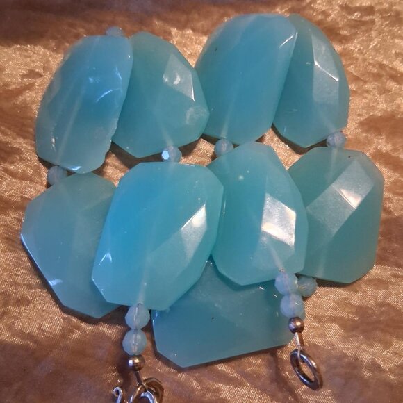 Vintage Aqua Blue Chalcedony Statement Choker - AS-IS - Picture 4 of 5